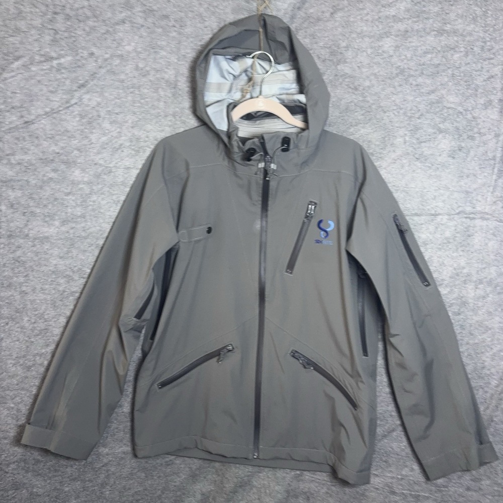 SixSite Rana Rain Jacket Mens Sz M Gray Packable Ventilated Lightweight 3-Layer